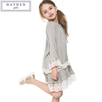 Hayden Girls Dresses 10 세 10 11 12 년 빈티지 걸스 러플 레이스 드레스 여자 옷 크기 7 ~ 14 브랜드 드레스 아이 2017 Spring264b