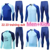 2022 Fotbollsjacka för vuxna barn Set Soccer Training Suit 22/23 Barn Long Zipper Maglietta Da Calcio Tuta Jogging Tracksuit Kit
