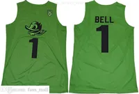 NCAA College Oregon Ducks Basketball Jerseys 1 J Bell 24 Dillon Brooks Men Men Team Color Green Yellow University voor sportfans Groothandel voor man