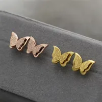Pendientes de mariposas de acero inoxidable de acero inoxidable barato para mujeres Finas Joyas Bodiones 328Z