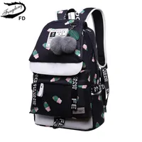 Fengdong Cute Cactus Printing School mochila para niñas Bolsas impermeables para niños bolsas escolar