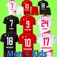Leipziges 2022 2023 Voetbaltrui RB Silva Olmo NKUNKU POULSEN HAIDARA XAVER ADAMS SZOBOSZLAI Laimer Novoa 22 23 RBL voetbal Shirts Men Uniform Kids Kit met shorts