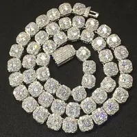 9 mm geclusterde diamant tennisketen Bracelet Real vaste ijzige kubieke zirkoonstenen bling heren vrouwen hiphop sieraden 16-20inch262f