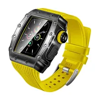 Watch Bands Refit Model Aolly Case Tempered Film for Apple Band 44mm 45mm Sport Sile Strap for I Series 7 6 SE 5 4 Remod Kit T220906