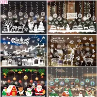 Decoraciones navide￱as de las ventanas Qifu colgante de colgante Feliz hogar 2022 Natal Xmas Tree Wreath Santa Claus Regalos Adornos