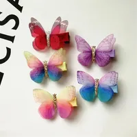 30pc lot New Glitter Fairy Prince Hair Clip Top Quality Brand Hairpin Girl Kid Hair Clip Barrette Cute 5cm Butterfly Multicolor290t