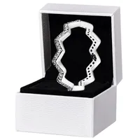 Mujeres Ring de zigzag en zigzag de mujeres para hombres joyas de boda de diamantes de plata de plata esterlina