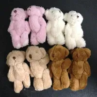 hxltoystore 6cm Plush Mini Teddy Bear Long Wool Small Bear Stuffed Animals Toys Pendants For Key chain Bouquet 4color261G