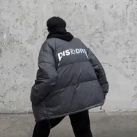 Удачная куртка мужская вниз Parkas Hybskr 2021 зимняя модная куртка женщина сгущайте молнию на молнии хип -хоп.