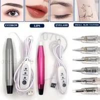 Tattoo Guns Kits Est Professional Dermograph Pen Contour Beauty Gun Machine For PMU Permanent Eyebrow Lip With Cartridge Needles