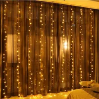 220V Curtain Light 3 3M LED Strings Fairy Festival El Wedding Party Lights Backgroud 206o