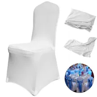 Vevor White Spandex Chair Cover 50pcs 100 pcs polyester polyester slipcovers for banquet cining party cairs closts 201119257f
