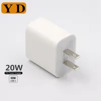 MXJ YD 20W charger EU USA PD power adapter USB-C wall quick plug charging cable336D