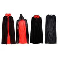 Imprezy zaopatrzenie średniowieczne płaszcz na Halloween Death Cowl Cloth Wizard Witch Cape 150 cm szata na Boże Narodzenie Cosplay Vampire Fancy Dress Men