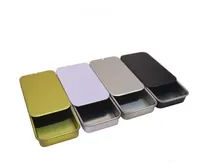 Wholesale Storage Boxes Bins Slide Top Rectangular Metal Tin Containers for Candies Jewelry Crafts Pills Lip Balm Storage Survival Kit SN4838