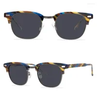 Солнцезащитные очки женщины 2022 Тенденция роскошной дизайнер бренд высококачественный ацетатный наполовину мужчина солнечные очки occhiali da sole uomo
