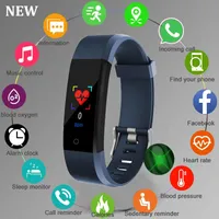 Children watches 115 Plus Smart Bracelet Sport Fitness tracker Smart Watch Blood Pressure Heart Rate Monitor Smart Wristband Women Men Watch