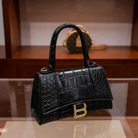 Designer Bags Balenciga Woman's Handbag Crocodile Pattern Women's Bag 2022 New Hourglass Luxury Single Shoulder Diagonal Cross Leisure