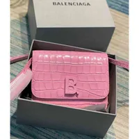 Designer Bags Balenciga Classic Brand Woman's Handbag New Preferential Spot Crocodile Pattern Cherry Blossom Powder b Bag Small Square