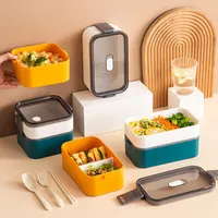 Set di stoviglie per pranzo Speciale a doppio strato di plastica giapponese in plastica giapponese per forno a microonde separato fresco separato
