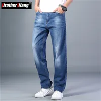 Jeans masculin Longgar Kaki Lurus Tipis Pria Musim Semi Panas 6 Warna Celana Baggy Stretch Lanjutan Gaya Klasik Ukuran plus 40 42 44 220829