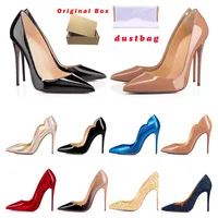 Designer High Heel Luxurys Designers Dress Shoes Styles Womens Stiletto klackar 8 10 12 cm ￤kta l￤derpunkt t￥ pumpar loafers gummi storlek 36-44 gai