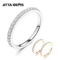 Band Rings ATTAGEMS 925 Sterling Silver Pass Diamond Test Round Excellent Cut Total 0.27 CT Ring for Girls Cocktail Jewelry 220912
