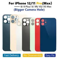 OEM Big Hole Back Glass House f￶r iPhone 8 8Plus X XR XS 11 12 Pro Max Battery Bakskyddshus300a