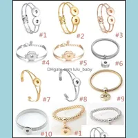 Charm Bracelets Noosa Sier Gold Plated Snap Button Bracelet 18Mm Buttons Charm Bangles Diy Jewelry Drop Delivery 2021 Bracele Lulubaby Dh160
