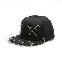 Caps de bola estilo punk estilo preto parent-filho de hip hop chapé de tendência pino de rebite beisebol para homens desfile de moda de rua casual
