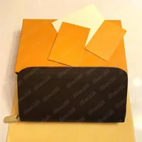 Wallet High Quality CLEMENCE Designer genuine Single Zipper Wallets Luxury Coin Purse Card Holder Long Clutch With Box285I