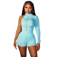 Suits-surv￪tements pour femmes S-L sexy irr￩guliers un body ￠ manches d￩contract￩es skinny courte en deux pi￨ces Streetwear femme v￪tements 2022 Drop