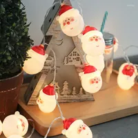 Kerstdecoraties Faroot Xmas Santa Claus Led String Lichten Batterij bediende lampen Room Decor Christnas Pendant Drop Ornament