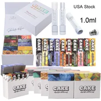 USA Stock 1.0ml Cake Atomizers Full Glass Vape Cartridges Packaging Empty Vapes Carts Thick Oil Vaporizer 510 Thread E Cigarette