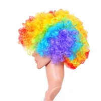 Camino coloreed Afro Curly Hair Party Suministries Mundial de la Copa Mundial Fans Mate de fútbol Alegría Mujeres CC