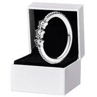Autentyczne srebrne gwiazdy niebiańskie pierścionek Kobiet Dziewczęta Biżuteria prezentowa ślubna dla Pandora CZ Diamond Love Pierścienie z oryginalnym pudełkiem