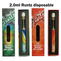 2ml Runtz Empty Disposable Vape Pen E Cigarettes 400mah Rechargeable Vapes Pens Glass Tank for Thick oil Vaproizer Pens Screw on Tip 510 Thread Battery