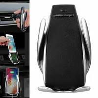 2022 S5 CAR Tr￥dl￶s laddare Automatisk sensor f￶r IPH XS MAX XR X SAM S10 Intelligent infrar￶d snabb Wirless Charging Car Phone Holder 2880