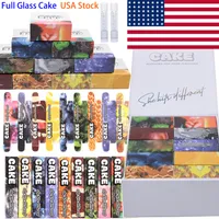 USA Stock Cake All Glass Atomizers Newest Package 10 Strains Vape Cartridges Packaging 1.0ml Ceramic Carts Empty Glass Thick Oil Vaporizer 510 Thread E Cigarettes