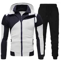 Herren Tracksuits M￤nner Set Fr￼hling Herbst Langarm Hoodie Rei￟verschluss Jogginghose Patchwork Fitness Anzug Casual Clothing Sportswear 3xl