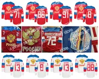 Hockey jerseys Russia Jersey Wereldbeker wch 8 Alex Ovechkin Vladimir Tarasenko 71 Evgeni Malkin 72 Sergei Bobrovsky 13 Pavel Datsyuk Russische hockeytrui