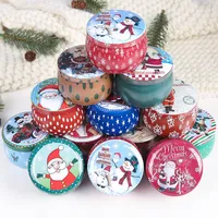 12pcs Candas de Natal Caixa Tinplate Box Box BisCuit Jar Iron Can Christmas Cookie Gift Tins 201006264D