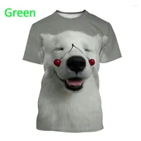 남자 T 셔츠 2022 여름 남녀 패션 탑 캐주얼 캐주얼 귀여운 3D 프린트 티셔츠 Samoyed Dog Short 슬리브 플러스 사이즈