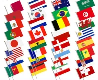 2022 카타르 월드컵 깃발 21 x 14cm 32 전국 축구 팬 축제 용품 소형 깃발 폴리 에스테르 남성 여성 선물 0.26 Rs Q2