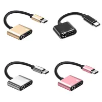USB-C Type C Adapterlader Audiokabel 2 in 1 Type-C tot 3 mm Jack-hoofdtelefoon AUX Converter voor Samsung Xiaomi Huawei Phone296QQ