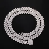 13mm Straight Edge Cuban Chain Micro Pave Cubic Zircon Mixed Luxury Bling Full Iced Out Hip hop Jewelry255v