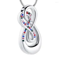 Hänge halsband kremering smycken oändlighet älskar hjärta urn halsband för aska hållare kristall som håller kvinnor