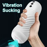 Adult Massager Masturbator for Men Automatic Blowjob Sucking Machine Vagina Oral Licking Vibrator Electric Spiral Vacuum Rotating Toy