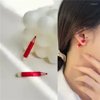 수진 귀걸이 목재 E238 귀여운 빨간 연필 합금 액세서리 도매