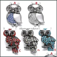 Clasps Hooks Noosa Snap Jewelry Crystal Owl 18Mm Metal Buttons Fit Sier Leather Bracelet Diy Charms Necklace Drop Deli Dhseller2010 Dhjyl